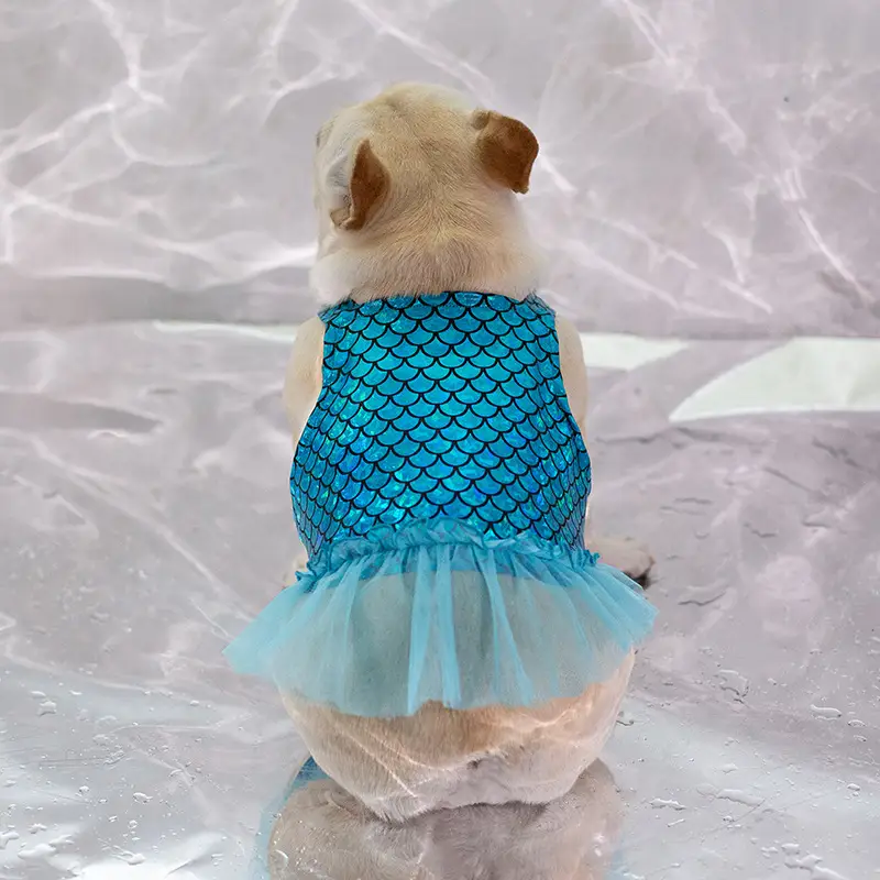 Dog Summer Clothes Cute Fish Scale Skirt