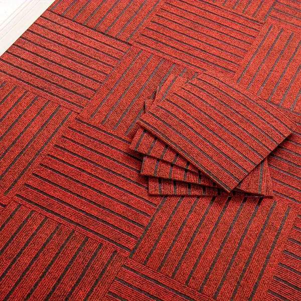 Seven Stripe Self-adhesive Carpet Floor Mat Red, A Slice
