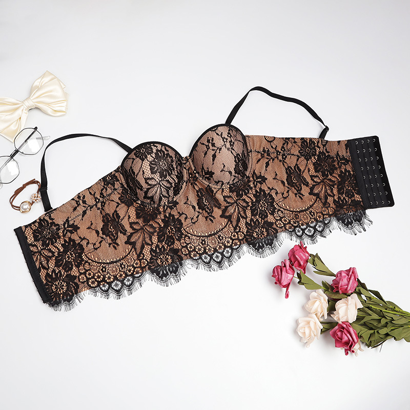 Lace Halter Beauty Back Wrap Bra To Prevent Nakedness