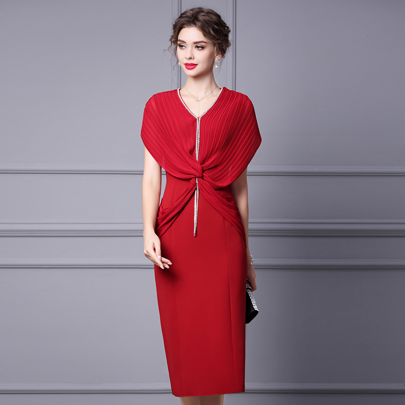 Slim Waist Length Skirt Red