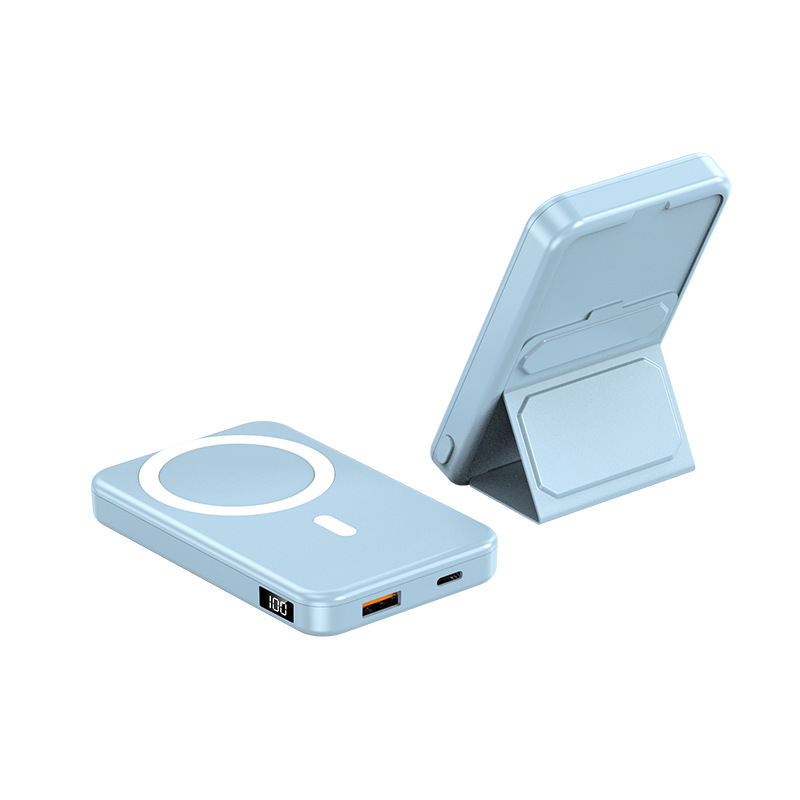 Magnetic Suction Wireless Charging Treasure Large Capacity Folding Bracket Mobile Power Supply - Image 21