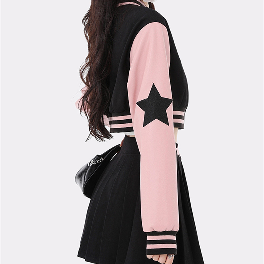 Women's Fashion Baseball Suit Short Jacket Skirt Sports Suit