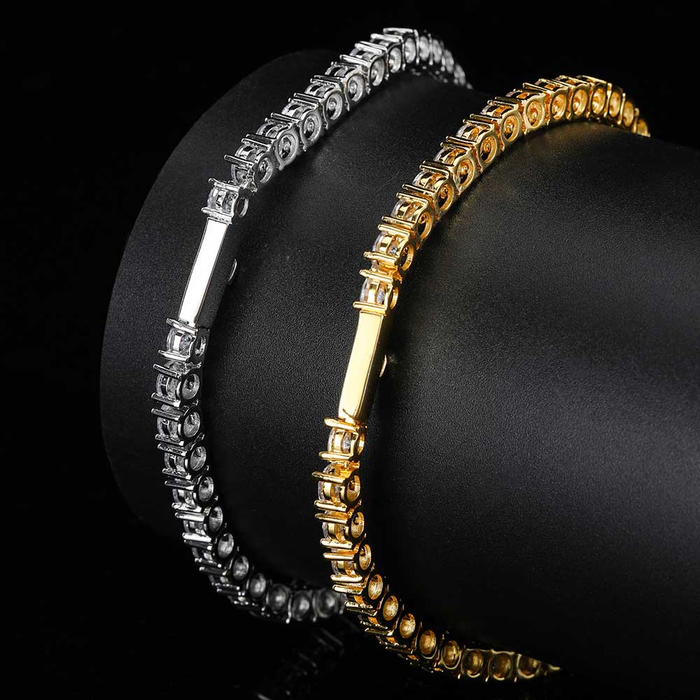 Title 8, Hip Hop Spring Buckle Single Row Tennis Chain B...