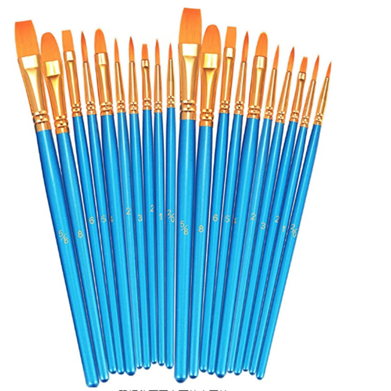 Pearlescent Blue Nylon Watercolor Painting Pen Set