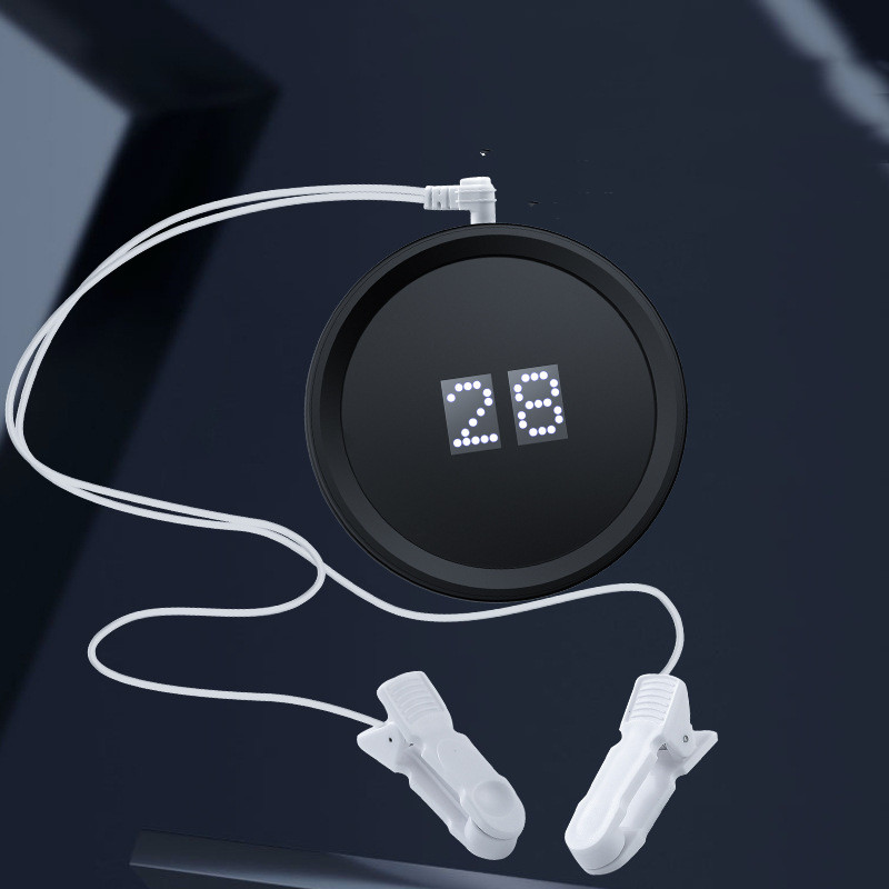 Ear hook sleep aid showing microcurrent technology and ear clip design