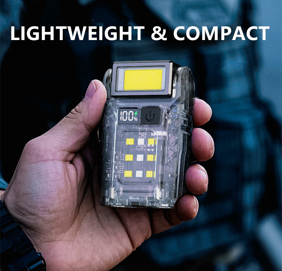 Mini Pocket LED Flashlight Magnetic USB Rechargeable Torch Work Light Belt-Clip