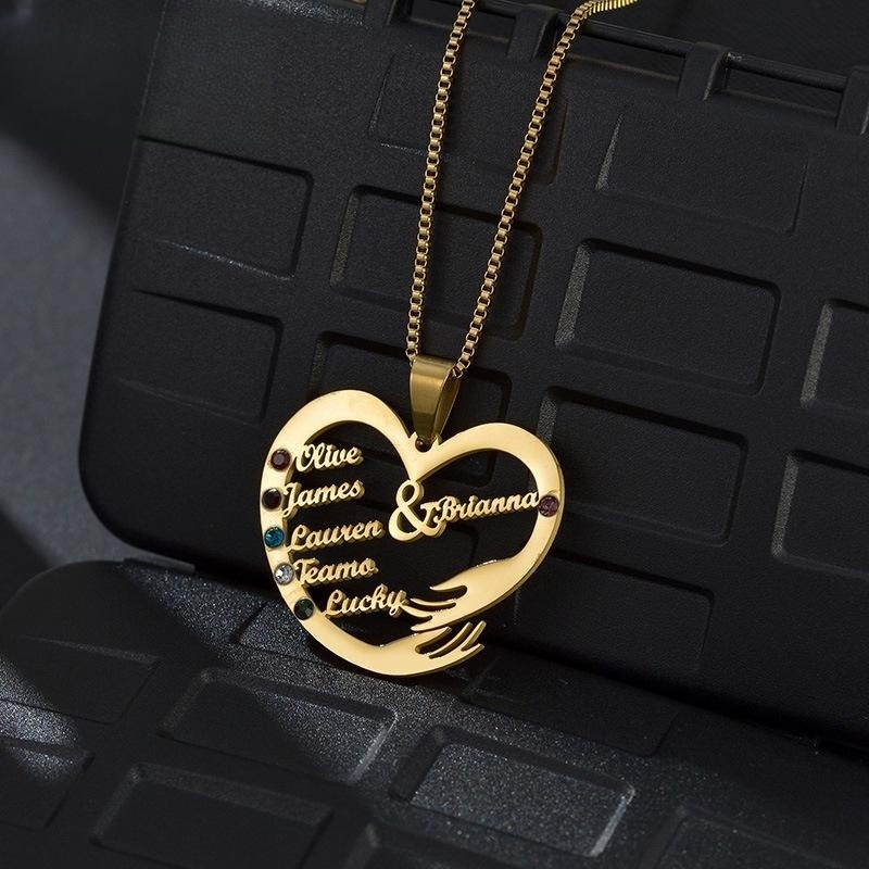 Stainless Steel English Alphabet Heart Set Zircon Pendant Personality Diy Name Necklace