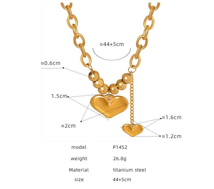 Title 1, Niet-vervagende sleutelbeenketting van titanium...