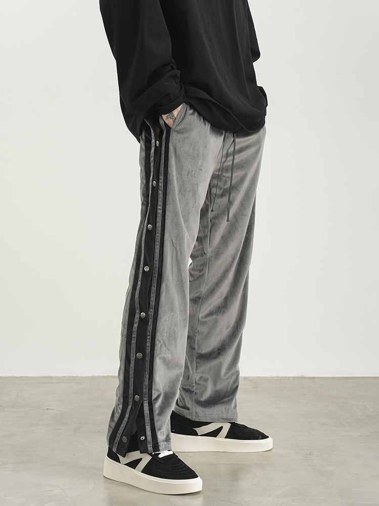 Title 2, Contrast Velvet-breasted Straight-leg Sweatpant...