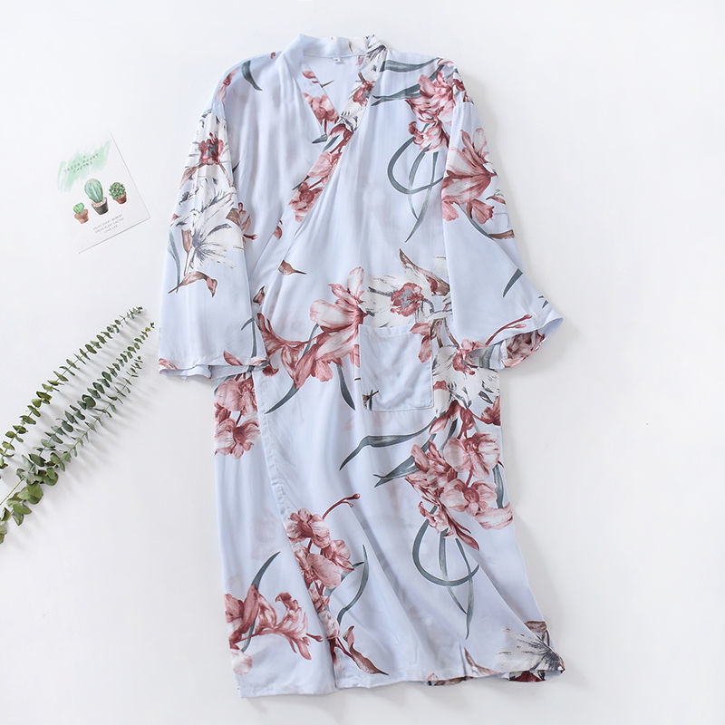 Title 8, Loose Long-sleeved Nightdress And Kimono Pajamas