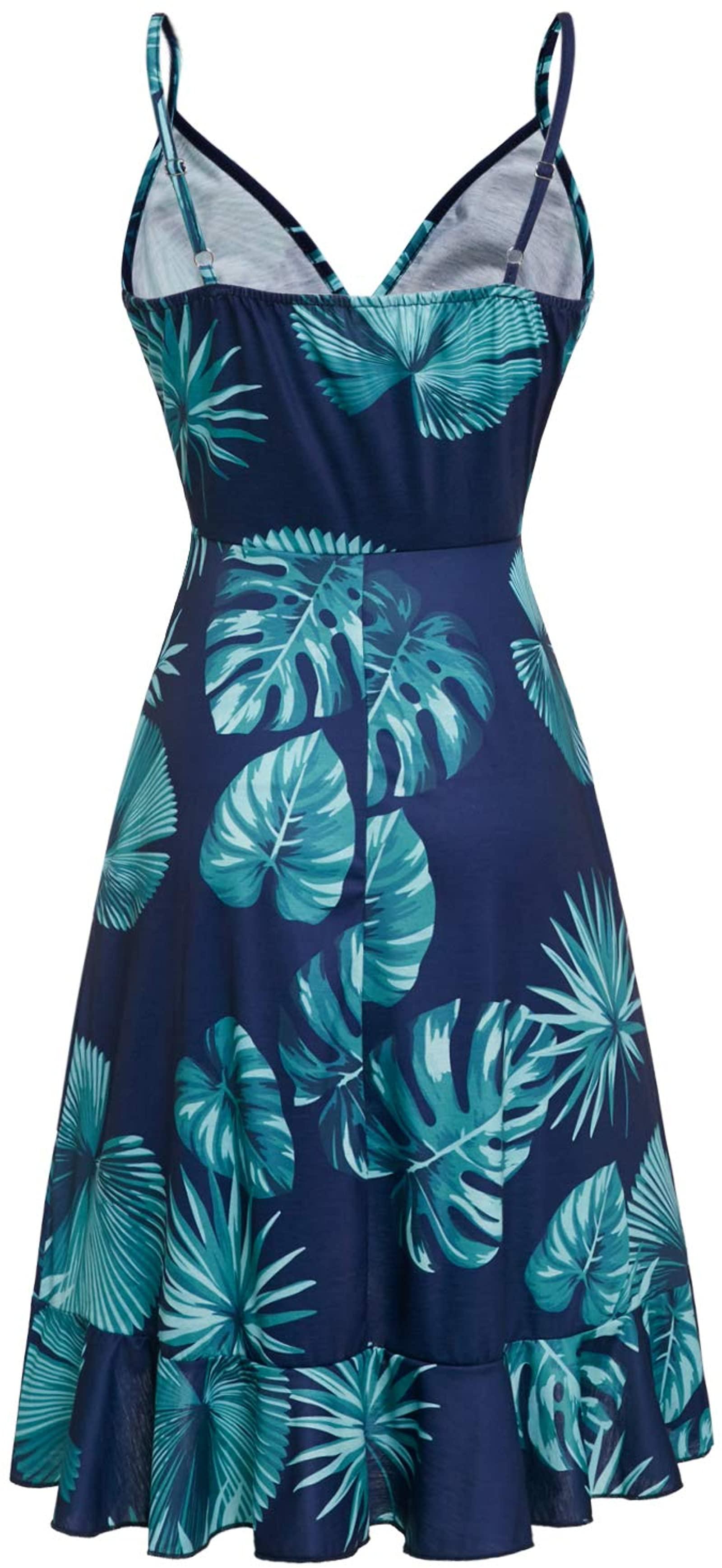 European And American Print Fashion Short Skirt Suspender Dress