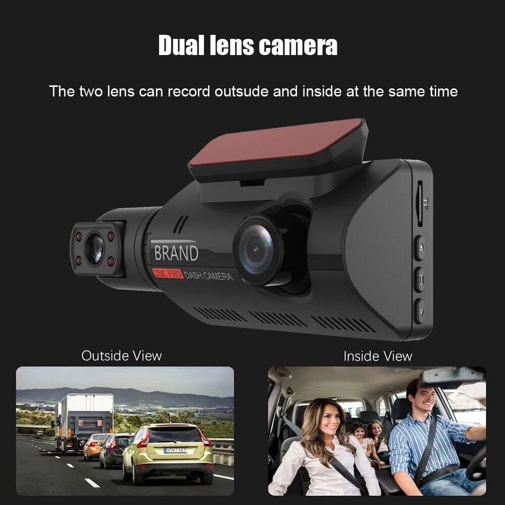 1080P Dual Lens Car DVR Dash Cam Video Recorder G-Sensor Front And Inside Camera - Image 11