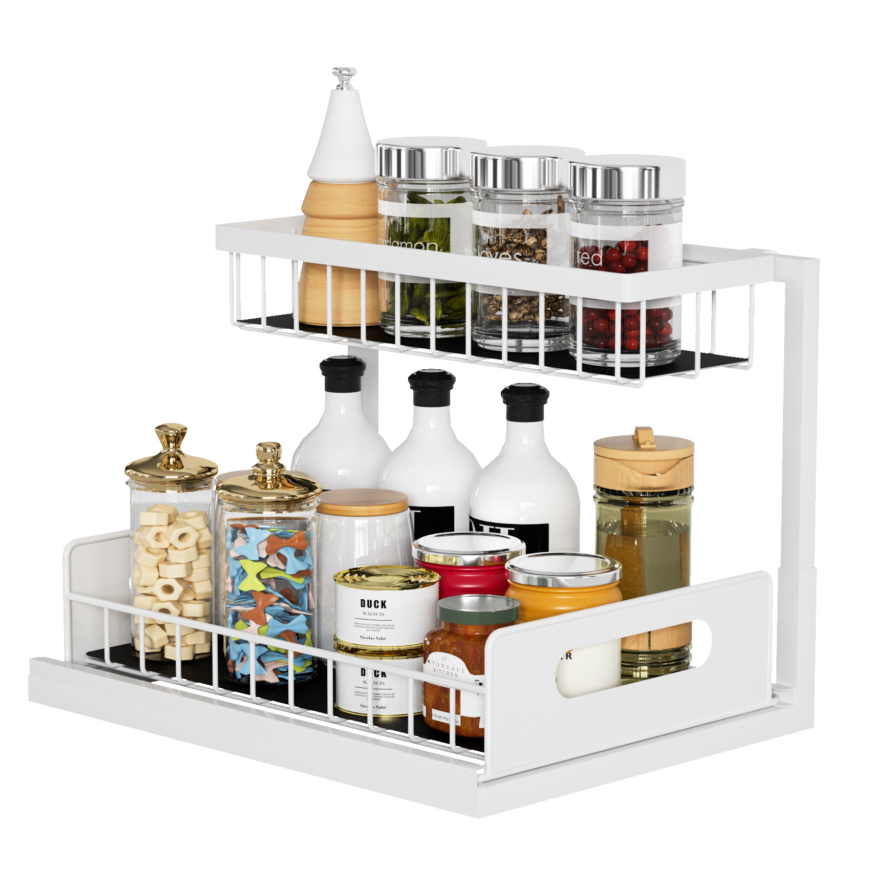 Title 7, Kitchen Under Sink Pull-out Spice Storage Tiere...