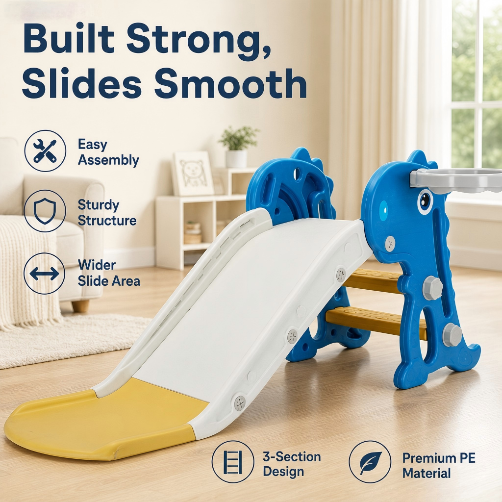Foldable Dinosaur Toddler Slide