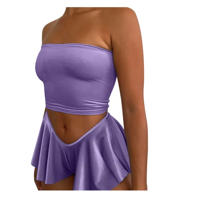 Beauty Back Tube Top Wrapped Chest Vest Purple - Shop at LoveMi