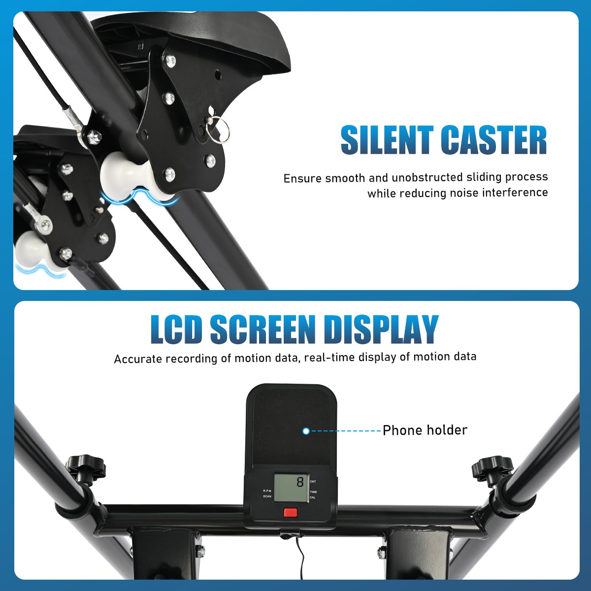 Vertical Climber Stair Stepper Machine Home Gym Exercise Foldable WLCD Monitor — image 8
