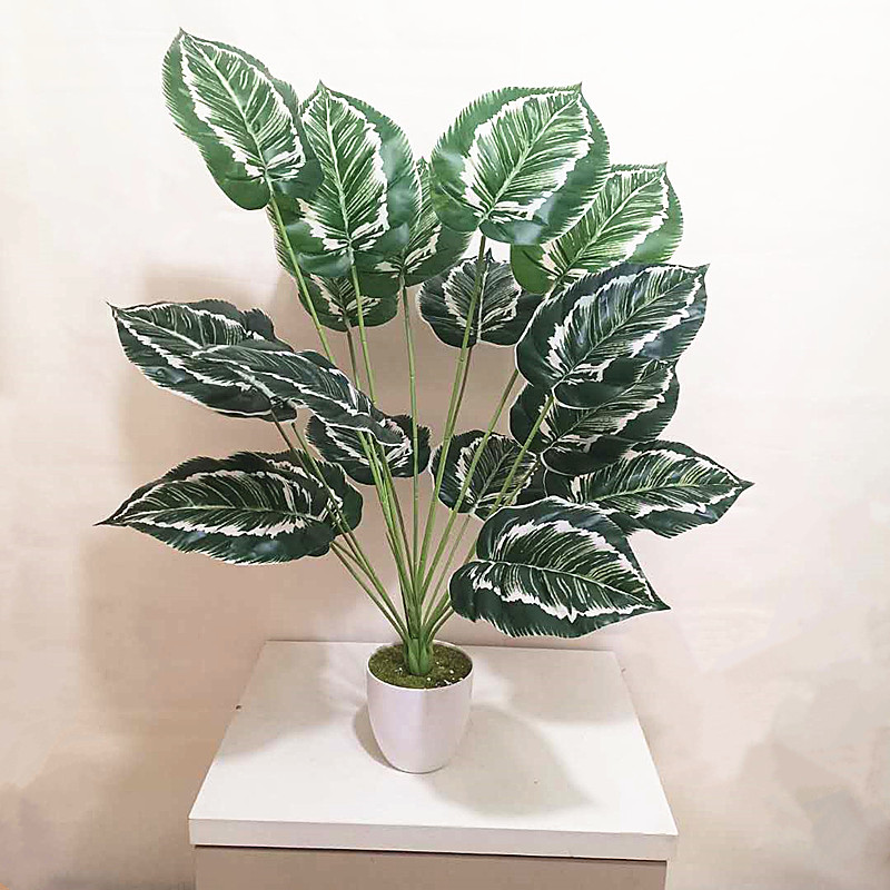 Simulation Green Plant Feel Leaf Bonsai Living Room Decoration Photo Props Potted Plant