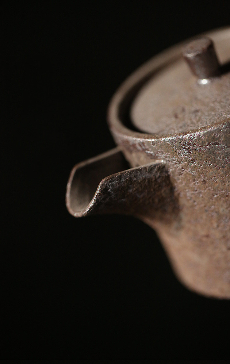 Title 5, Rusty glaze teapot, vintage hand held pot, Ruyi...