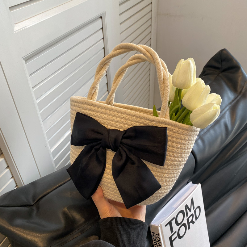 Portable Rainbow Woven Bag For Beach Vacation