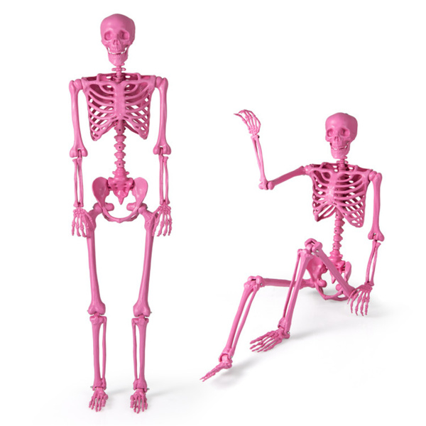 5.5 FT Pink Halloween Skeleton Decor  - No Assembly Needed, Integrated Hanging Rope, Playful-Spooky Vibe for Parties/Yards-13