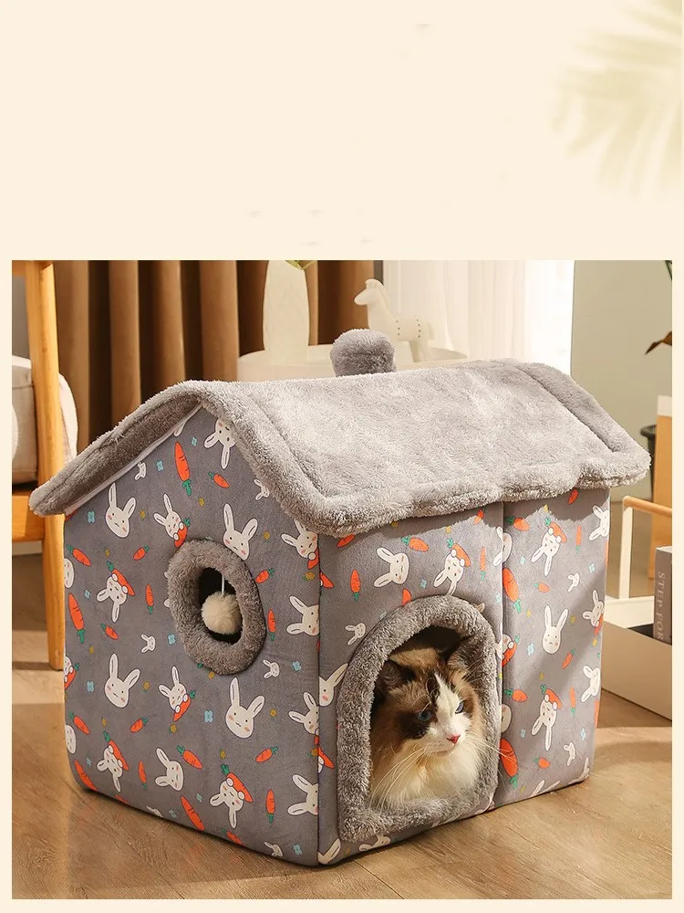 Four Seasons Universal House Type Pet Bed - Grey