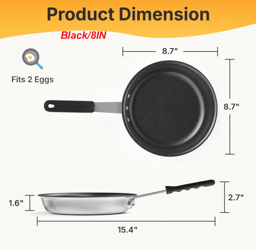 Ceramic Nonstick Egg Pan, Aluminum Frying Pan With Stainless Steel Base, Oven Safe, Dishwasher Safe Skillet image 23