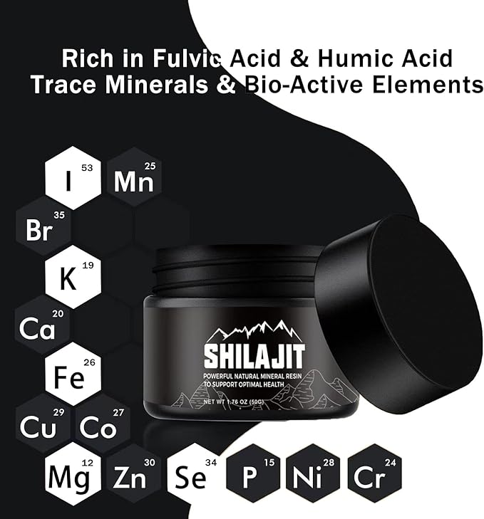 Shilajit Pure Himalayan 50 Grams Natural Organic Shilajit Resin Golden Grade Shilajit Supplement for Men and Women with 80 Trace Minerals and Fulvic Acid for Energy Immune Support