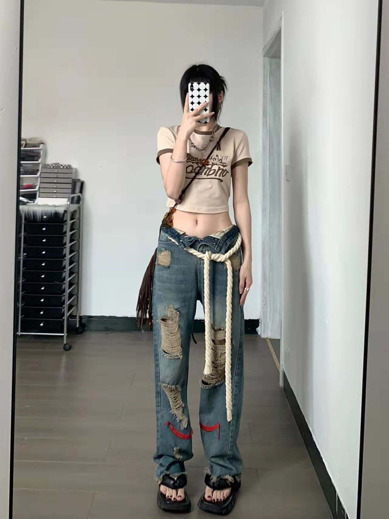 Summer Design Sense Small Crowd Contrast Color Tight Thin Short Top