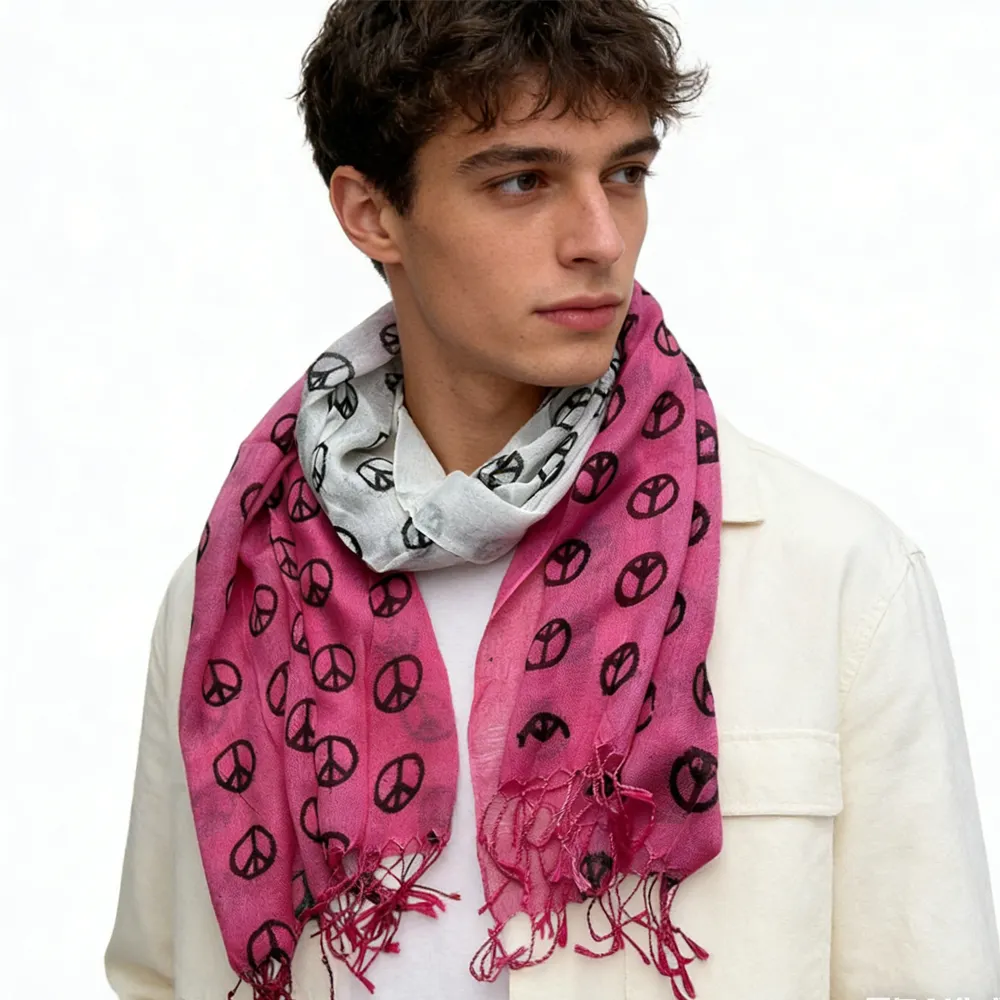 Hot Pink Semi Sheer Scarf, Delicate Drape