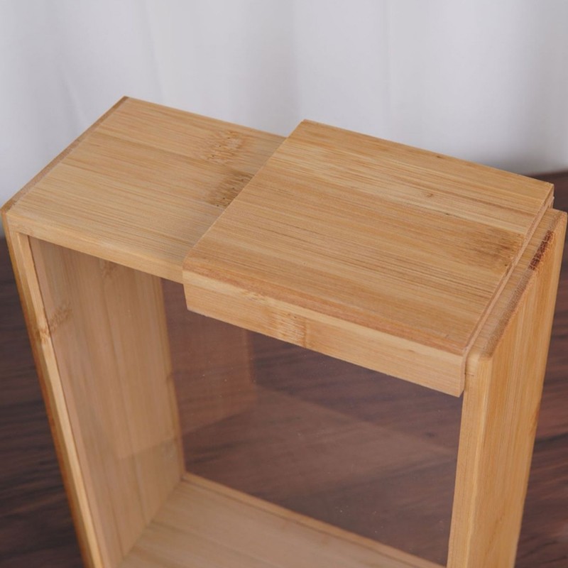3Pcs Wooden Cereal Containers Storage Set Clear Grain