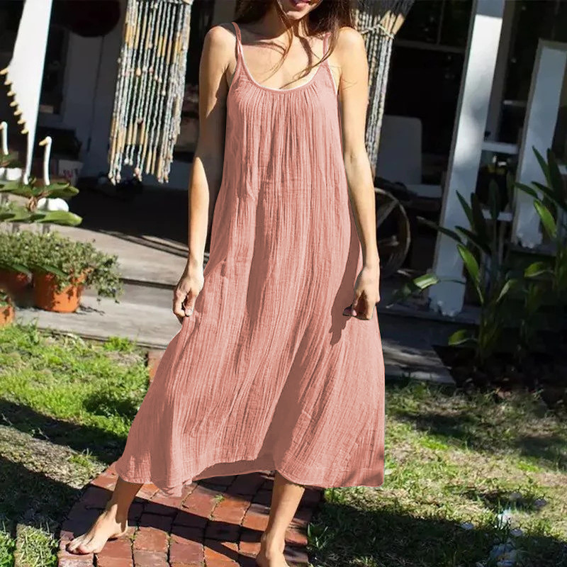 Backless Gauze Sleeveless Dress