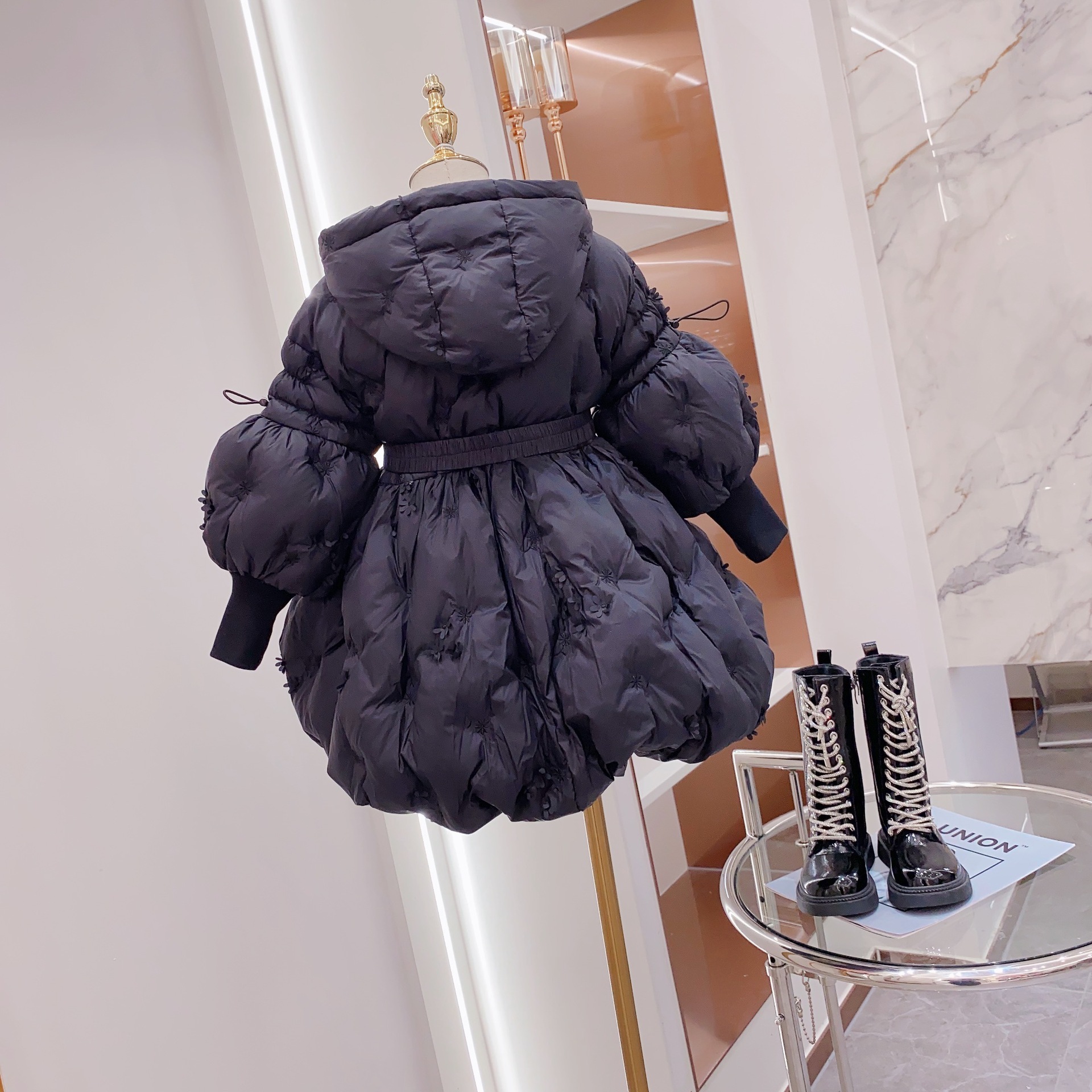 Girl's Mid Length Waist Down Padded Jacket