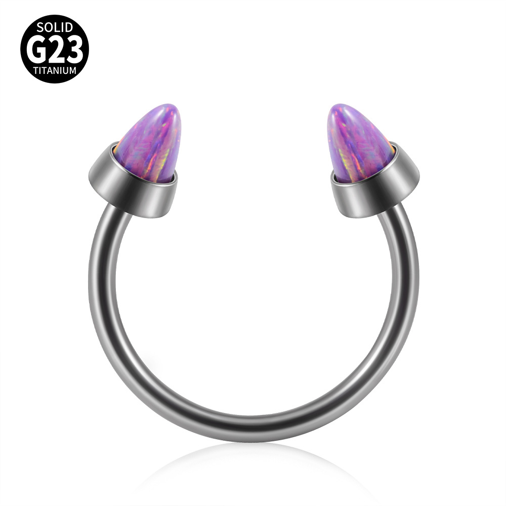 Title 6, Opal Internal Thread Lip Ring Internal Thread H...