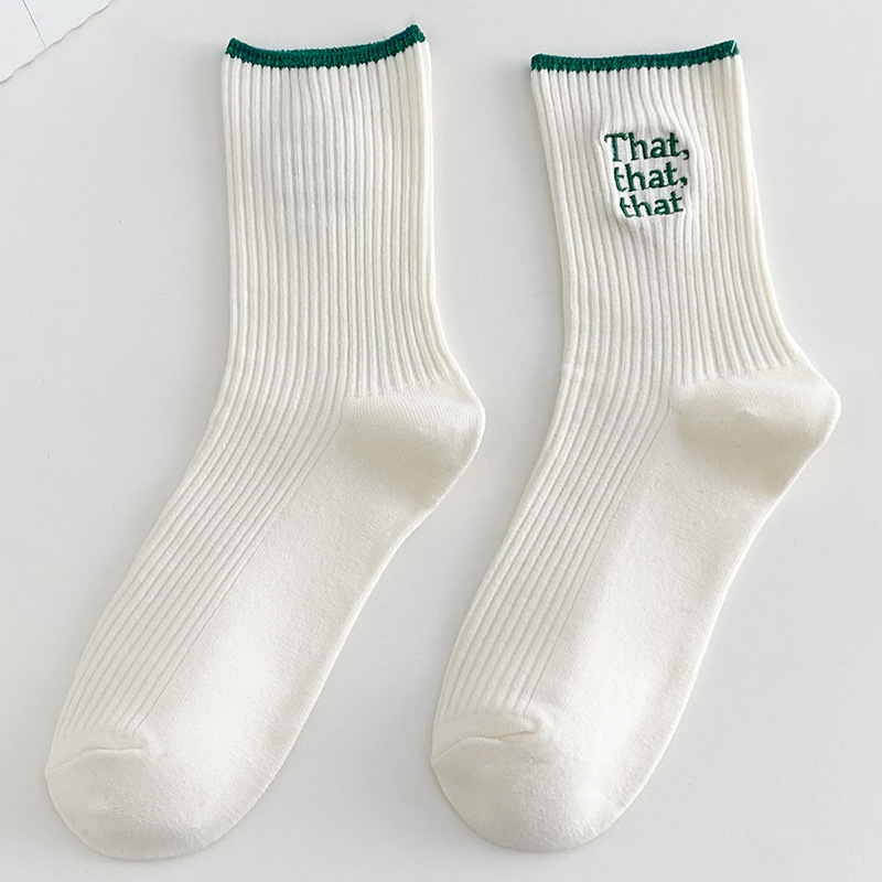 New Women's Cute Letter Embroidery Socks