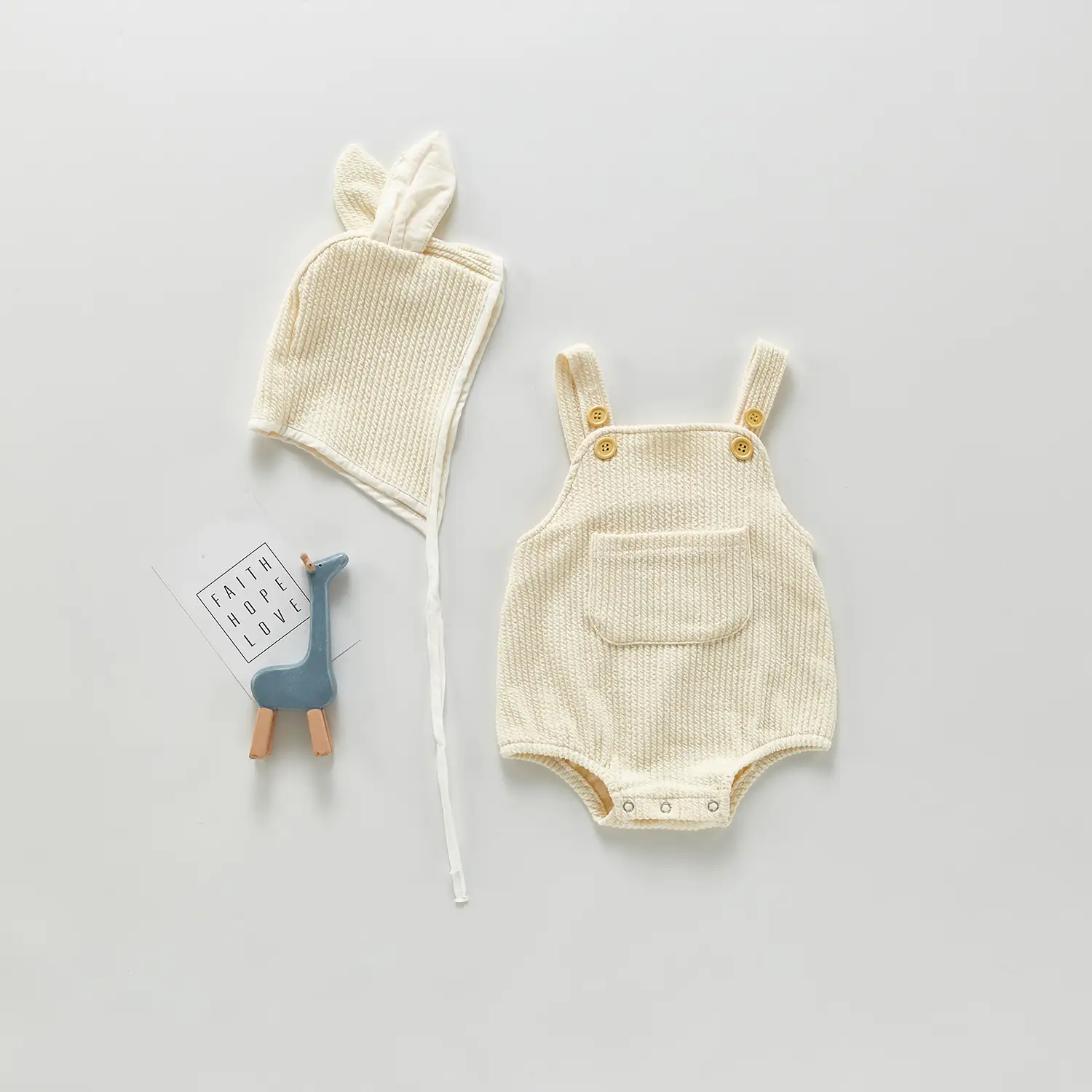 Baby Strap Romper With Hat