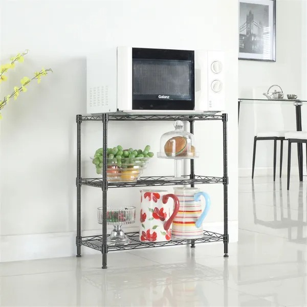 Concise 3 Layers Carbon Steel PP Storage Rack, Kitchen Storage Rack RT image 3