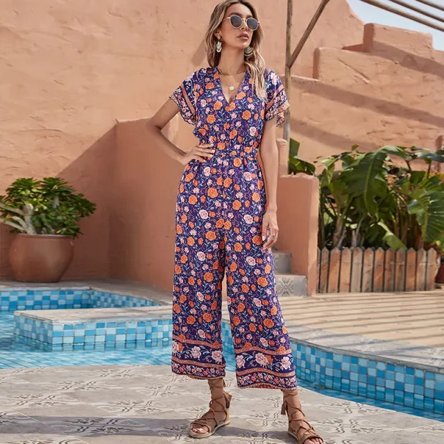 Open Back Loose Fitting One Piece Printed Western Style One Piece Clothes Color - Shop at LoveMi