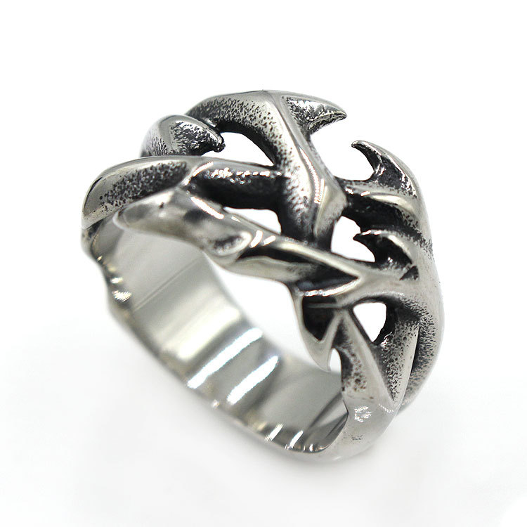 Retro Men's Titanium Steel Ring Trendy Men's Domineering Steel Ring