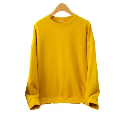 Women's Spring And Autumn Slim Pure Cotton Long Sleeve Sweater - Yellow - View 1