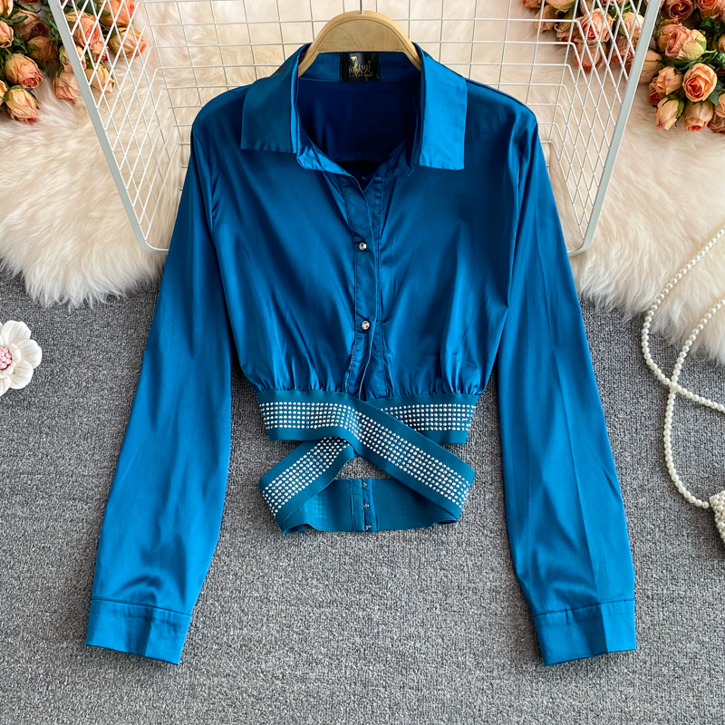 High Waist Short Cropped Navel Shirt With Fashionable Design