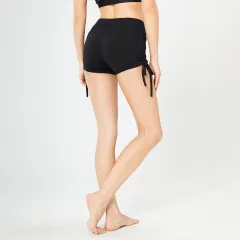 Women's Sports Shorts Tight-fitting Lace-up Hip Yoga - Black - View 1