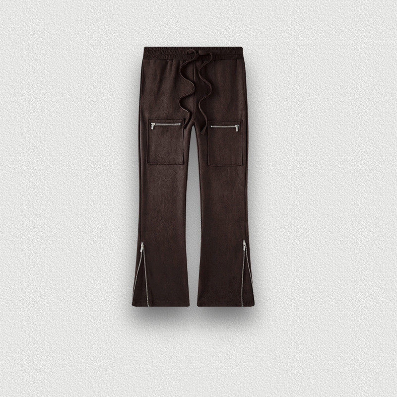 Title 13, Pantalon American Vintage en Daim avec Fermetur...