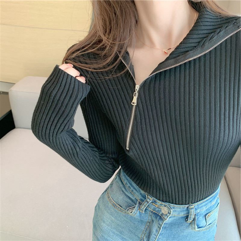 Title 4, Shoulder Long-sleeved Knitted Top With Thicker ...