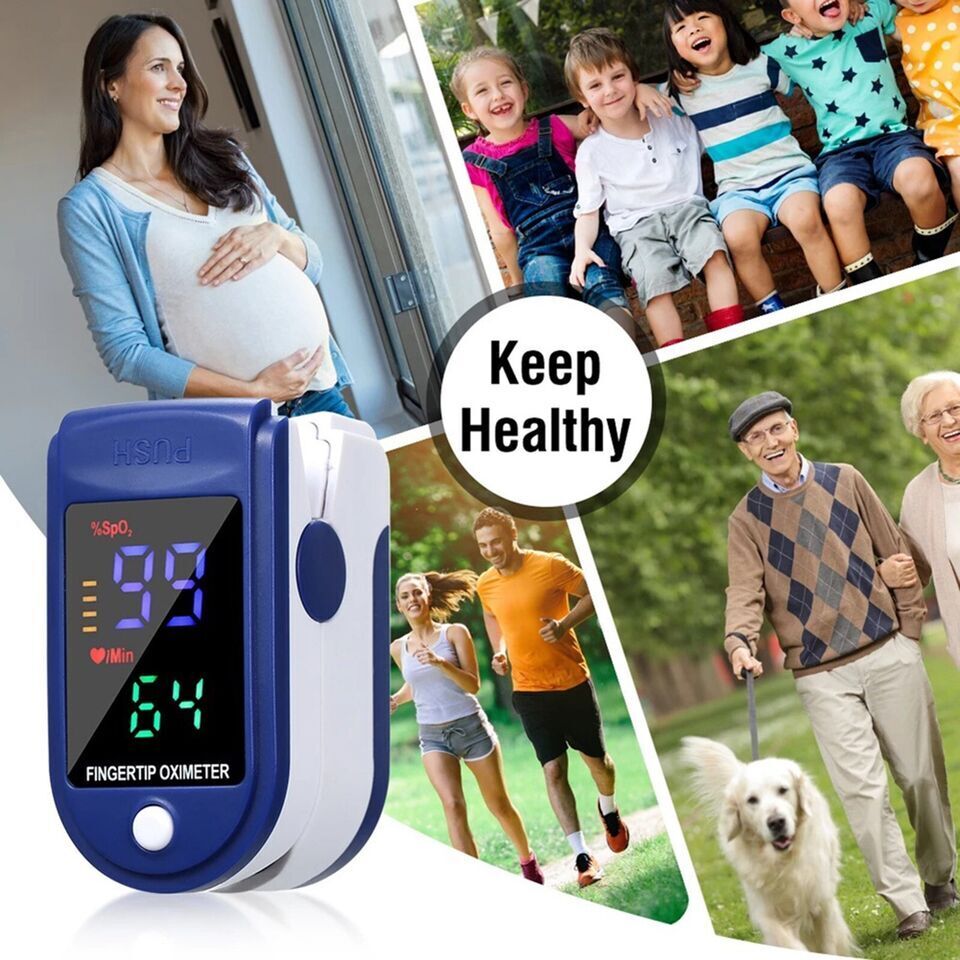 Finger Pulse Oximeter Blood Oxygen Saturation Meter SpO2 Heart Rate Monitor UK