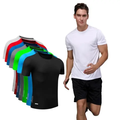 Men Quick Dry T Shirt Running Slim Fit Top