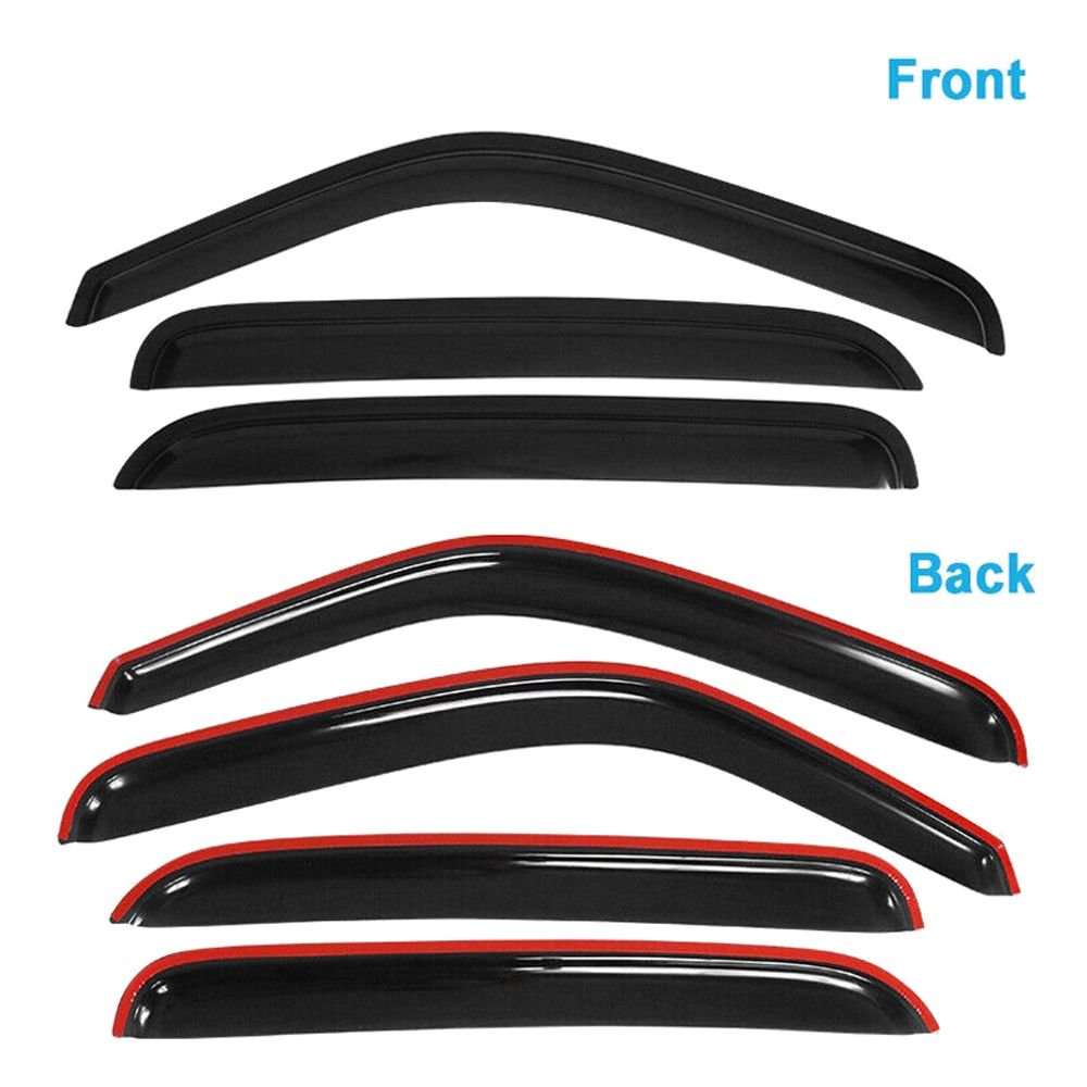 Fit 01-06 Chevy Silverado GMC Sierra Crew Cab Smoke Tinted Acrylic Window Visors