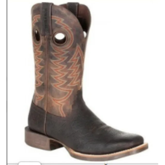 New Retro Men's Totem Embroidered Square Toe Martin Boots Red - Shop at LoveMi