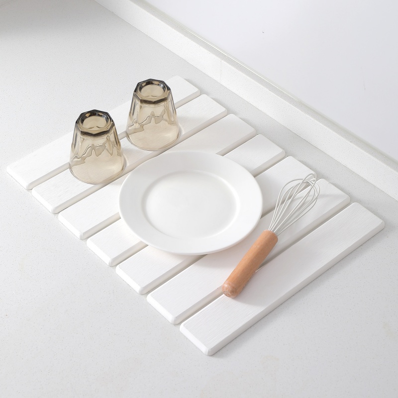 Foldable Stone Dish Drying Mat Super Absorbent Diatomaceous