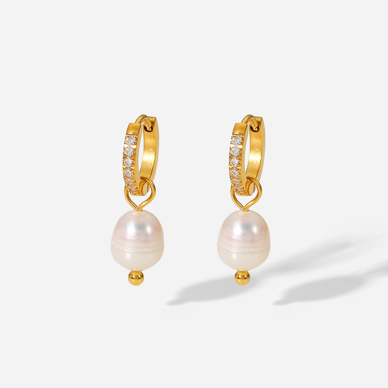 Title 4, Simple Elegant Zircon Pearl Earrings perfect fo...