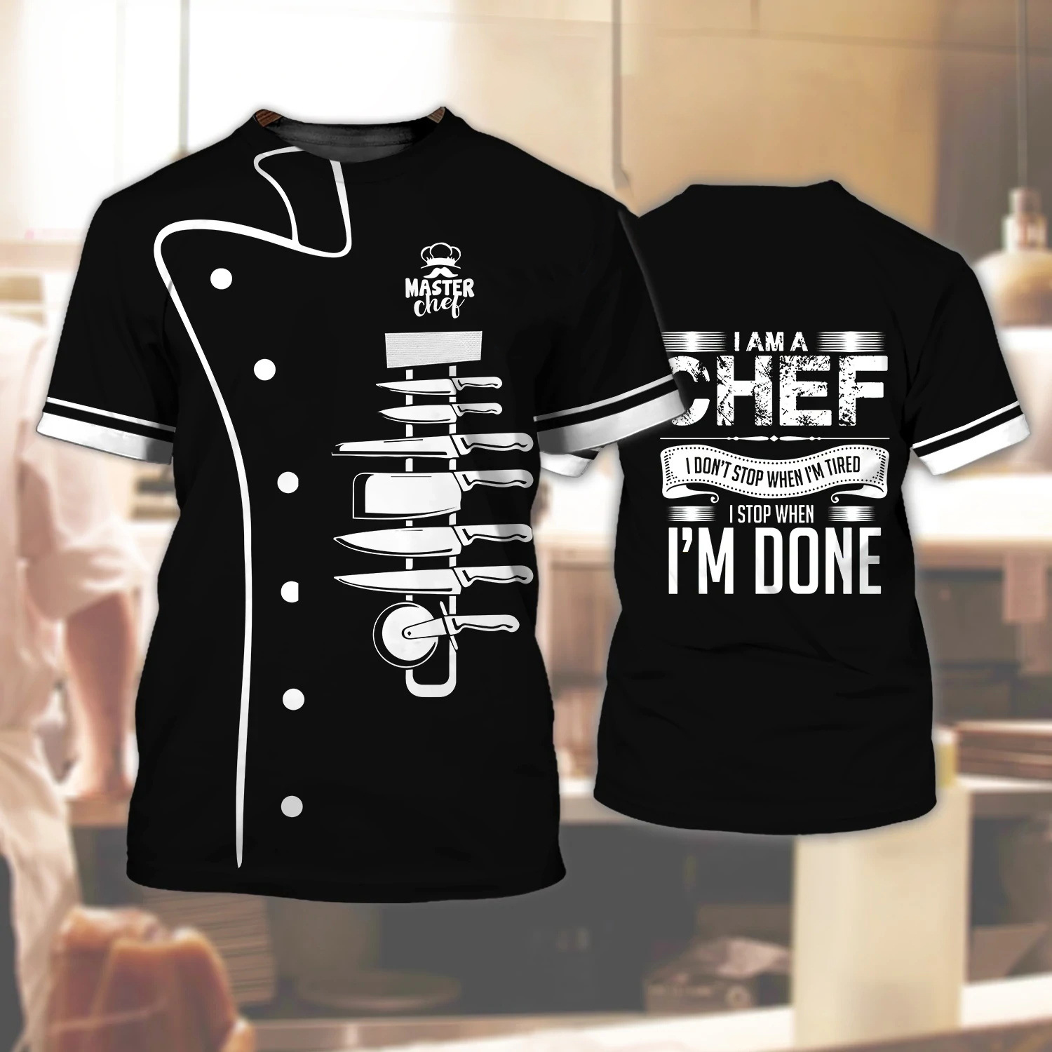 Title 7, Camiseta estampada de chef para homens, role pl...